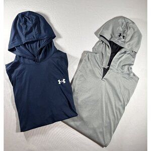 Under Armour Men’s Sleeveless Hoodie Bundle (2) Large Athletic Training Tops